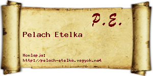 Pelach Etelka névjegykártya