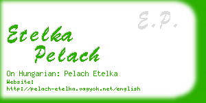 etelka pelach business card